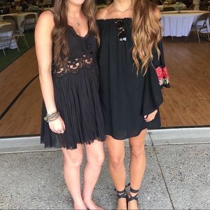 Off the Shoulder Embroidered Dress